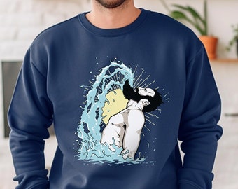 Duża bluza z brodą, koszula z klapkami na brodę, męska koszula z długimi rękawami z brodą, koszula z brodą dla taty, koszula z brodą, koszula z włosami, koszula z brodami