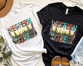 Western Vibes T-Shirt, Western Hemd, Südsee Shirt, Cowgirl Shirt, Cowboy Shirt, Land Shirt, Rodeo Shirt, Texas Style Shirt