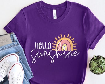 Sunshine T-shirt, Hello Sunshine Shirt, Summer Shirt, Vacation T-shirt, Sun T-shirt, Vacay Mode, Vacation Shirt, Sun and Beach Shirt