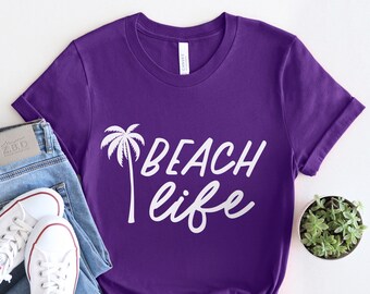 Chemise Beach Life, Chemise de plage pour femme, Chemises d'été pour femme, Chemises de plage pour femme, Chemise de vacances, Chemise de plage pour femme