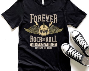 Forever Rock and Roll T-shirt, Music T-Shirt, Guitar Shirt, Music Band Shirt, Gift For Her, Gift for Him, Rock Band Shirt, Funny Shirts