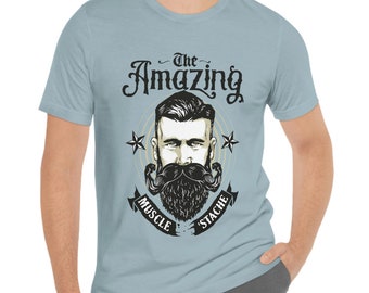 The Amazing Mustache T-shirt, Men Beard Shirt, Funny Beard Shirts, Beard Love Shirt, Hair T-Shirt, Beard Lover T-Shirt, Gift For Him