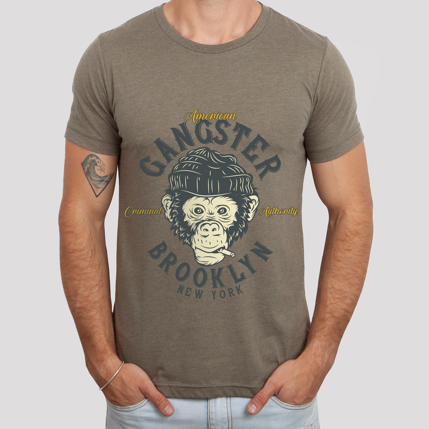 Monkey T-shirt, Street Wear T-shirt, Gangster Monkey Shirt, Funny ...