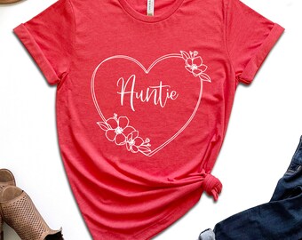 Hjärta-T-shirt för moster, moster-T-shirt, mosterpresent, mosterskjorta, present till moster, mosterpresent, present till syster, mosterfödelsedagspresent