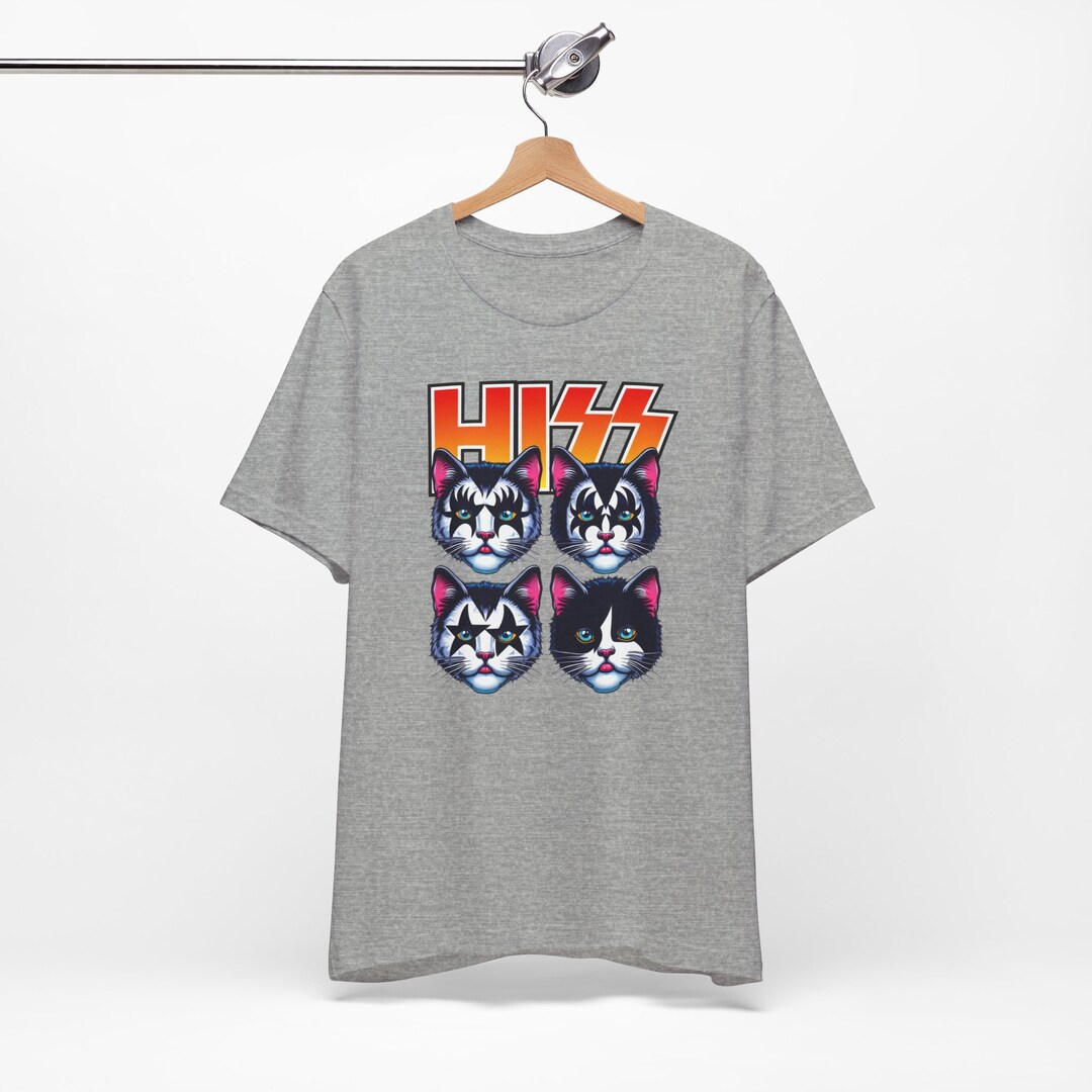 Rocker Cats Hiss T-shirt, Rockstar Kittens Shirt, Funny Kiss Parody T ...
