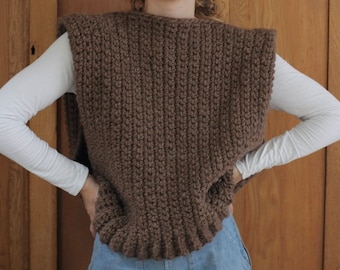 SUPER CHUNKY Sweater Vest Crochet Pattern - Instant PDF instructions - Make your own chunky garment, suitable for all abilities -  Beginner