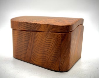 Square Wooden Trinket Dish with Lid