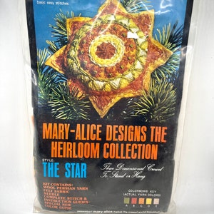 Vintage Crewel Kit | Mary Alice Designs | The Heirloom Collection | The Star