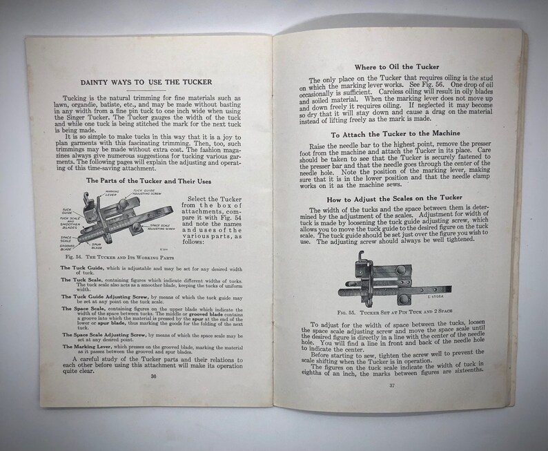 Singer Sewing Machine Instruction Booklet Vintage Collectible 1928