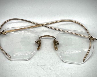 Antique Eyeglasses | Gold Colored Eyeglasses | Bifocals | Oval Shaped Glasses