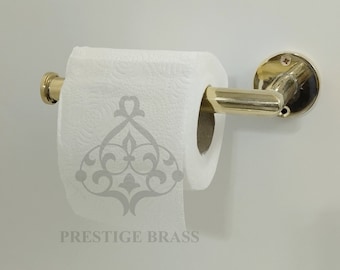 Solid Brass Toilet Paper Holder, Handcrafted Powder Room Roll Holder