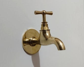 Unlacquered Brass Water Spigot: Moroccan Style Garden Tap