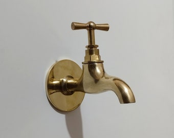 Small brass water tap vintage, Unlacquered Brass water Spigot, antique vintage faucet, bronze spigot, Morrocan Style, garden water tap