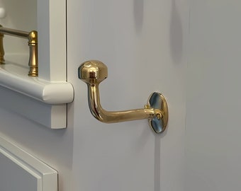 Handmade Unlacquered Brass Wall Hook: Rustic Coat & Towel Hook
