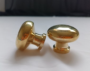 Unlacquered Brass Knobs, Antique Brass Kitchen Cupboard Handles, Unlacquered Brass Classic knob, Traditional Cabinet Knobs