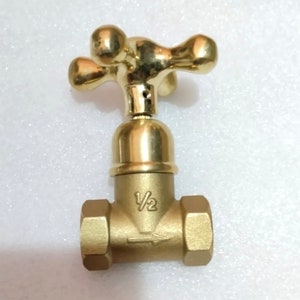 Handmade Solid Brass Faucet Handle with Valve & T Brass Body