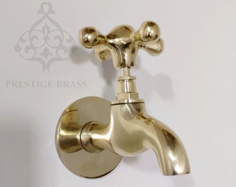 Unlacquered Brass Water Spigot: Moroccan Wall Mount Tap