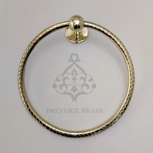 Solid Brass Towel Ring Holder - Unlacquered Bathroom Decor
