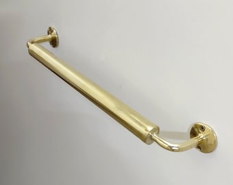Unlacquered solid Brass Towel Rail , Handmade Towel Bar , brass towel holder , brass towel , bathroom brass towel holder