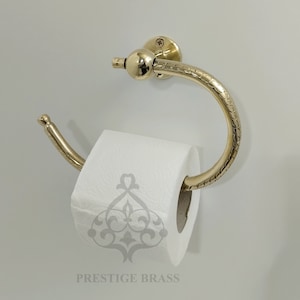 Handcrafted Solid Brass Toilet Paper Holder: Unlacquered Finish