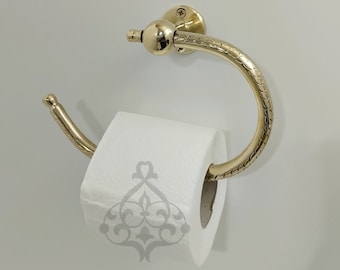Handcrafted Solid Brass Toilet Paper Holder: Unlacquered Finish