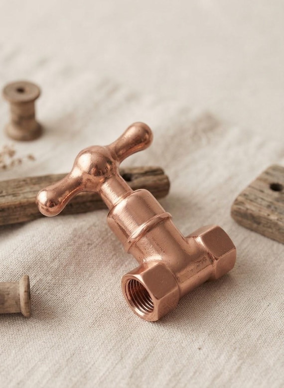 Handmade Solid Brass Faucet Handle : Cross Handle, US Plumbing (1/2 inch)
