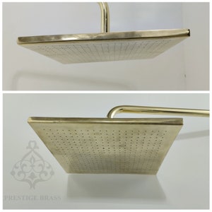 Brass Square Rainfall Shower Head, Moroccan Handmade, Brass Rain Showerhead