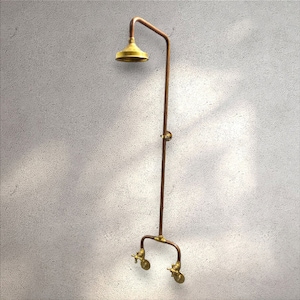 Solid Unlacquered Copper Shower, Round Dome Showerhead, Raw Copper Outdoor Shower