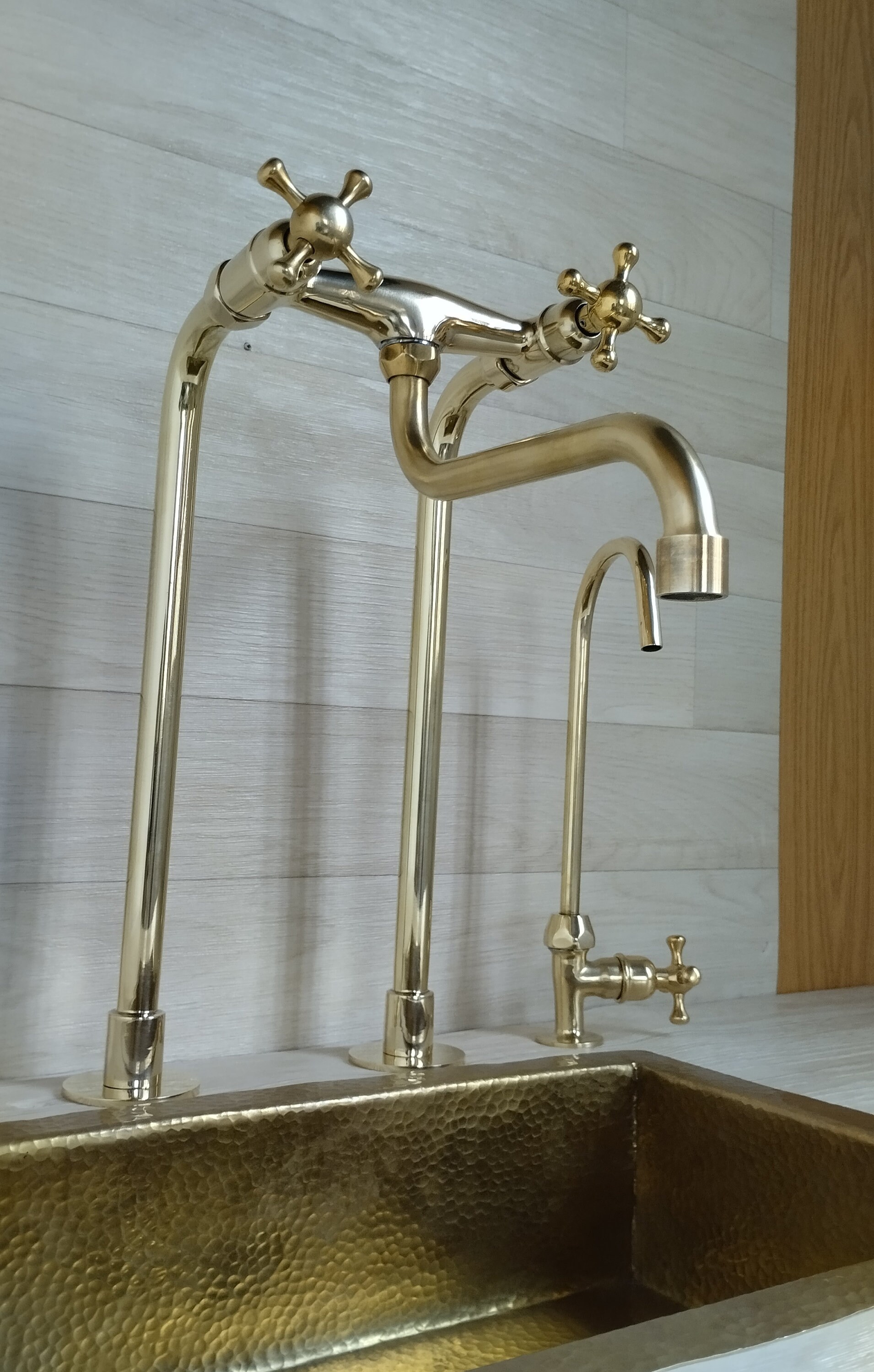 Vintage Kitchen Sink Faucet, Antique Brass Faucet, Unlacquered Brass ...