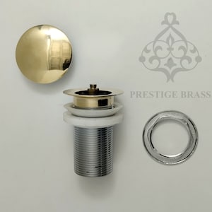 Solid Brass Pop-Up Sink Stopper: Unlacquered Bathroom Vanity Drain