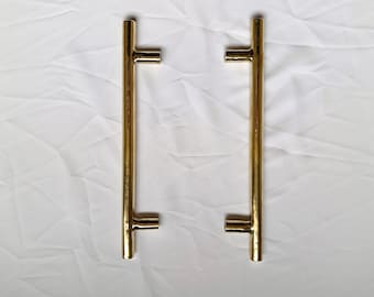 Solid Brass Knurled Cabinet Pulls: Unlacquered Antique Handles