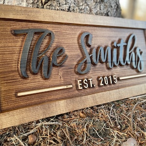Personalized Wood Sign, Last Name Sign, Family Name Decor, Custom Wedding Gift, Anniversary Gift, Established Name Sign, Rustic Home Decor