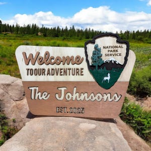 Custom National Park Sign: Adventure Wedding Gift, RV Decor