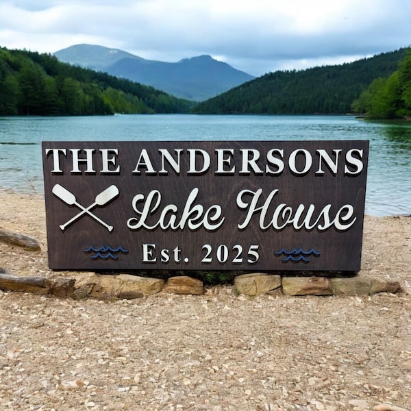 Personalized Wooden Lake House Sign: Nautical Decor