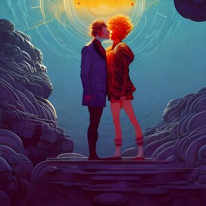 Couple image in fantasy environment