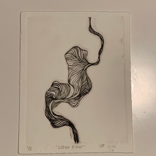 Limited Edition Drypoint Print - "Light Flow"