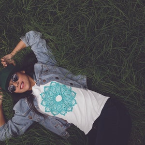 Yoga shirt, Mandala shirt, Cute spring shirt, Cute shirt for women,  Cute Mandala shirt, Gifts for her, Flower shirt pretty,