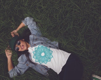 Yoga shirt, Mandala shirt, Cute spring shirt, Cute shirt for women,  Cute Mandala shirt, Gifts for her, Flower shirt pretty,
