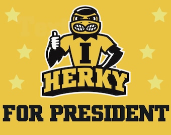 Herky for President Large Iowa Yard Sign 18 x 24