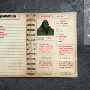 Printable Pathfinder Journal, Pathfinder Character Sheet With Full ...
