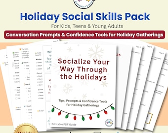 Holiday Social Skills Activity Kit: Confidence Building Conversation Cards (PDF)