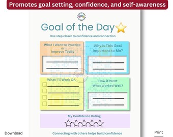 Goal of the Day Printable: Kids Daily Reflection Worksheet (PDF)