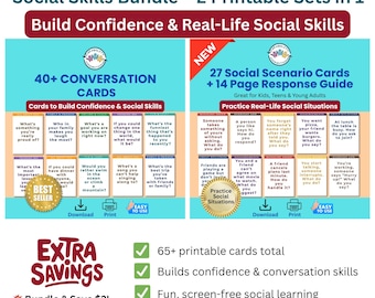 Conversation & Scenario Cards Bundle – Social Skills Flashcards