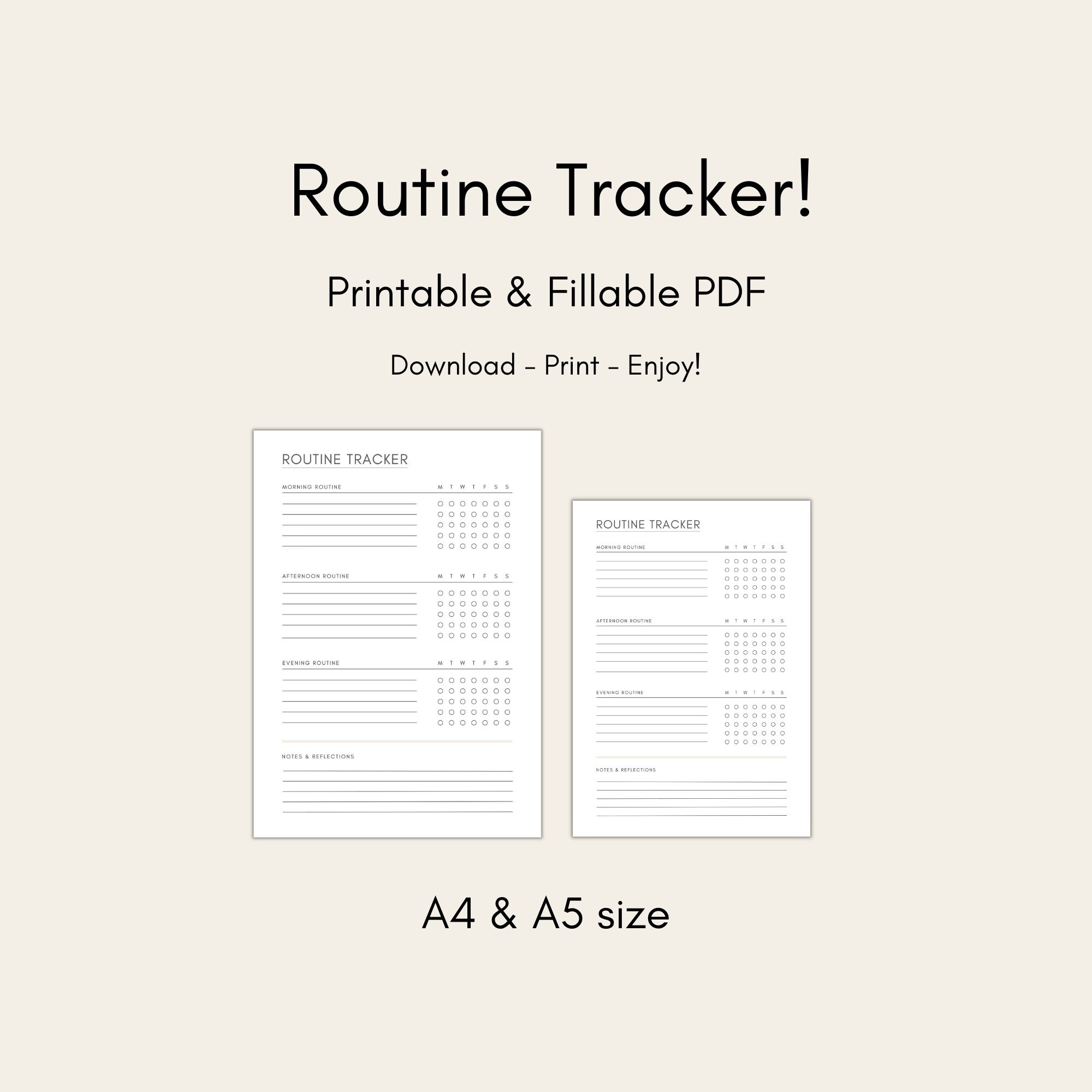 Routine Tracker, Daily Routine Tracker, Habit Tracker, Weekly Routine ...
