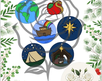 Jesse Tree Ornaments- Colored & Blank Options- DIGITAL DOWNLOAD ONLY - Catholic Advent Tradition - 25 days of Christmas Activity