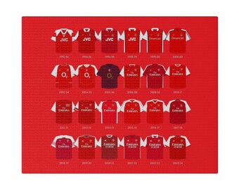 Arsenal Home Shirts Canvas 1992-2024 Painting Soccer Jersey Wall Decor Arsenal Fan Gift Football Art Print