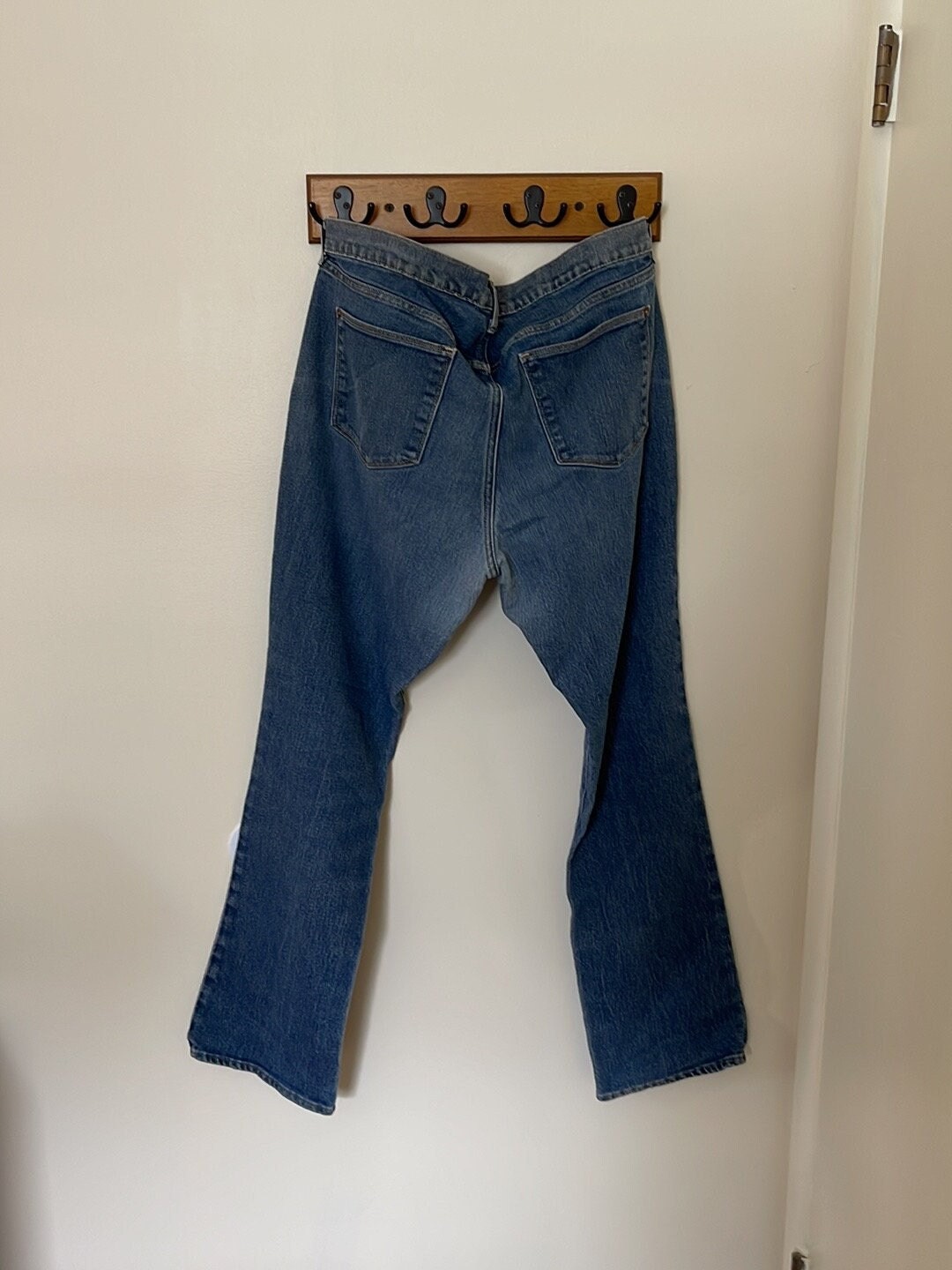 ONLY ONLMADELINE WIDE POCKET - Wide Leg - dark blue denim/denim bleu foncé