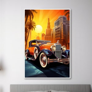 Art Deco Car #04: Wydruk dostępny na płótnie, plakacie lub plakacie w ramie