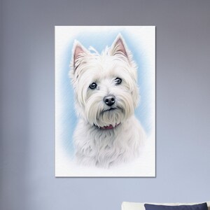 Stampa artistica del cane Highland Terrier Idea regalo esclusiva per l'amante di Westie per la casa e l'ufficio moderni