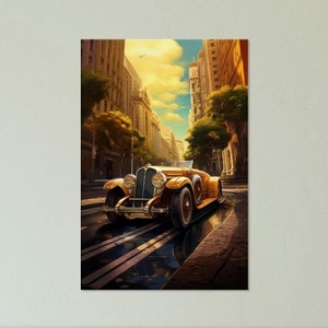 Art Deco Car #28: Wydruk dostępny na płótnie, plakacie lub plakacie w ramie